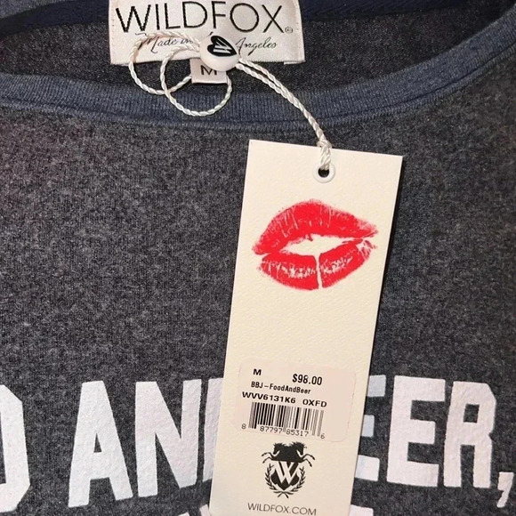 Wildfox Women’s Food and Beer I’m There Beach Sweatshirt Jumper NWT Medium - Picture 6 of 7
